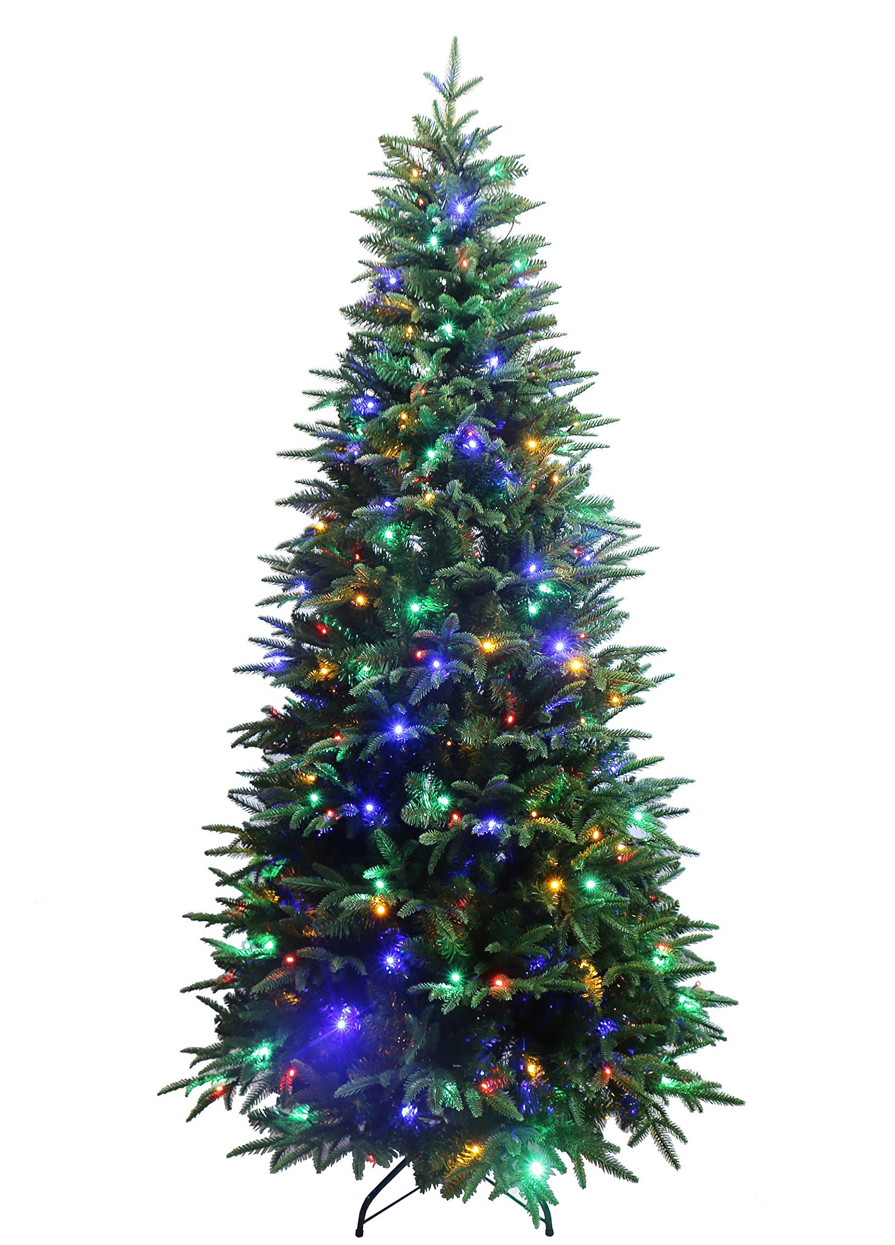 Luxury Real Feel Forest Fir Slim Christmas Tree Pre-lit with Dual Color LEDs