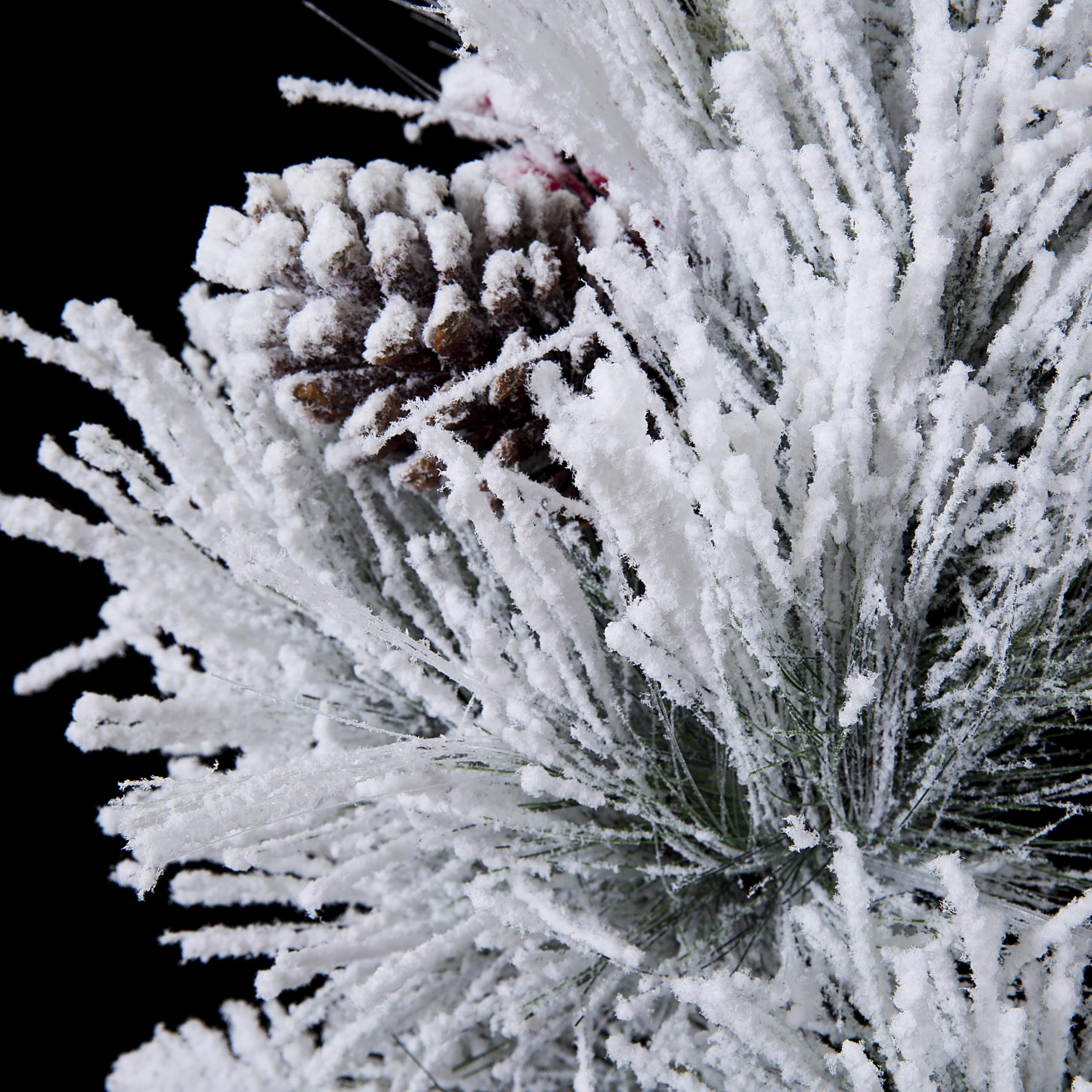 Flocked Fiber Optic Christmas Wreath
