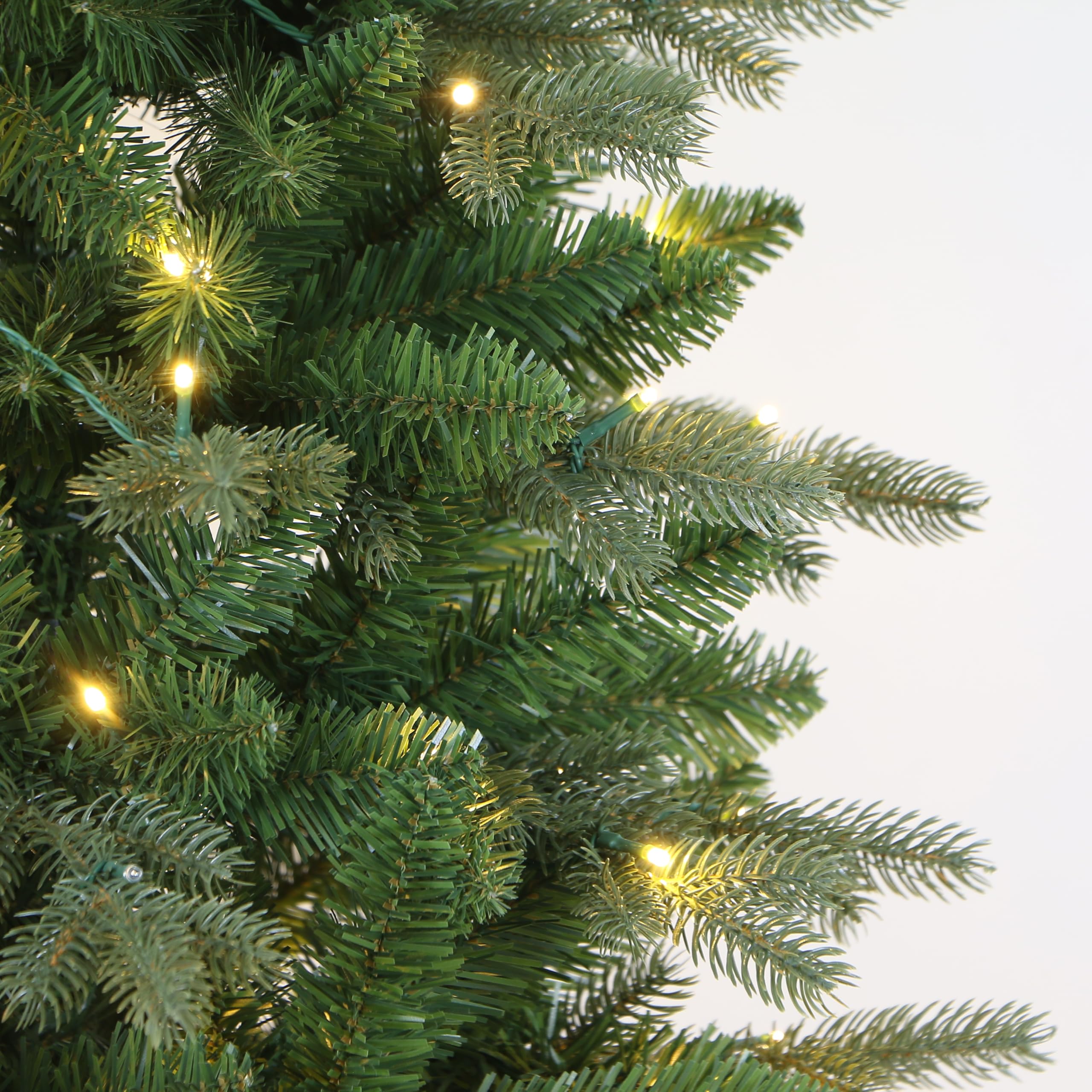 Realistic Slim Fraser Fir Pre-lit Christmas Tree, Warm White Lights