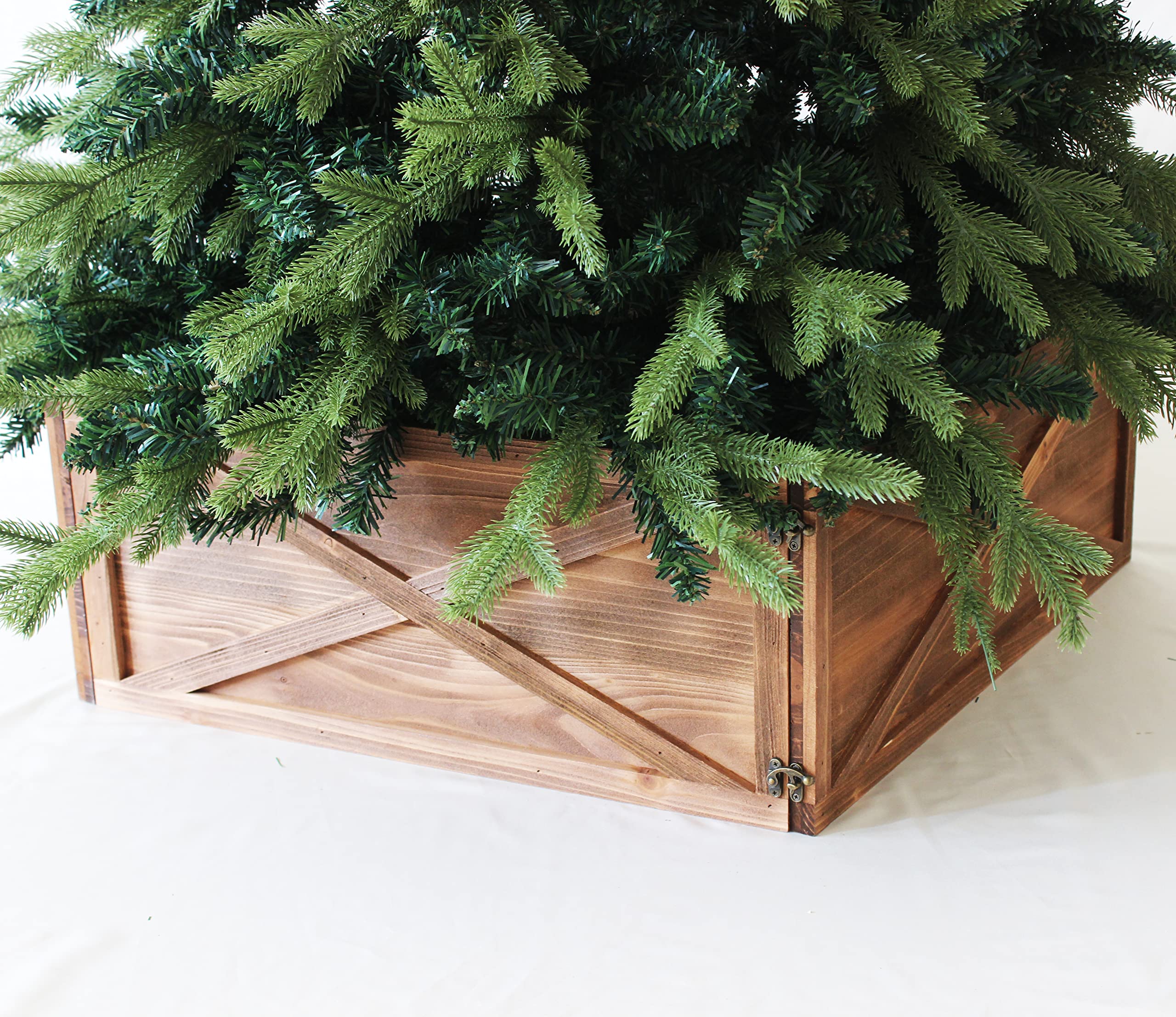 Brown Wooden Christmas Tree Box/Tree Collar
