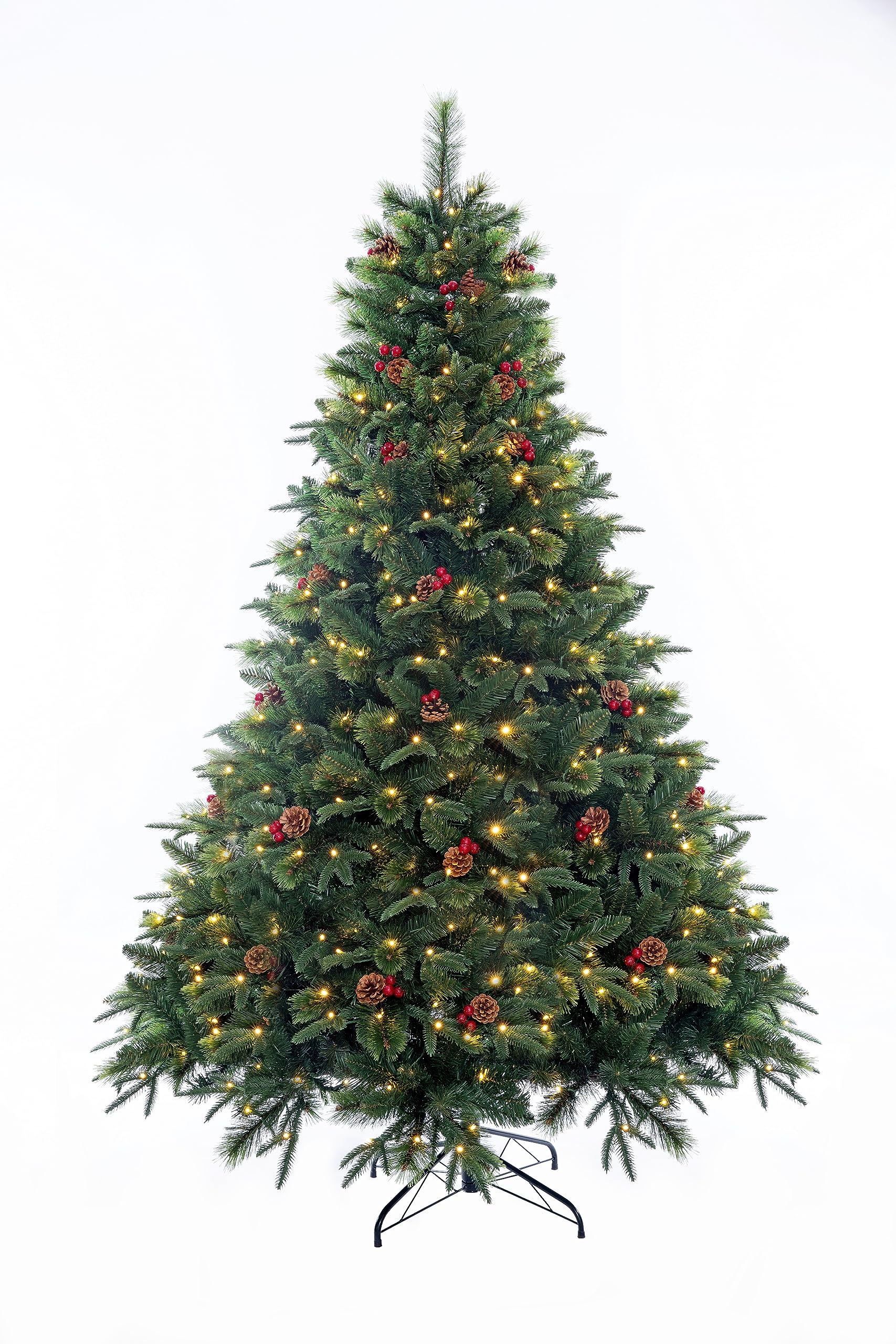True Nature Beauty Realistic Pine Christmas Tree Pre-lit with Dual LED Lights