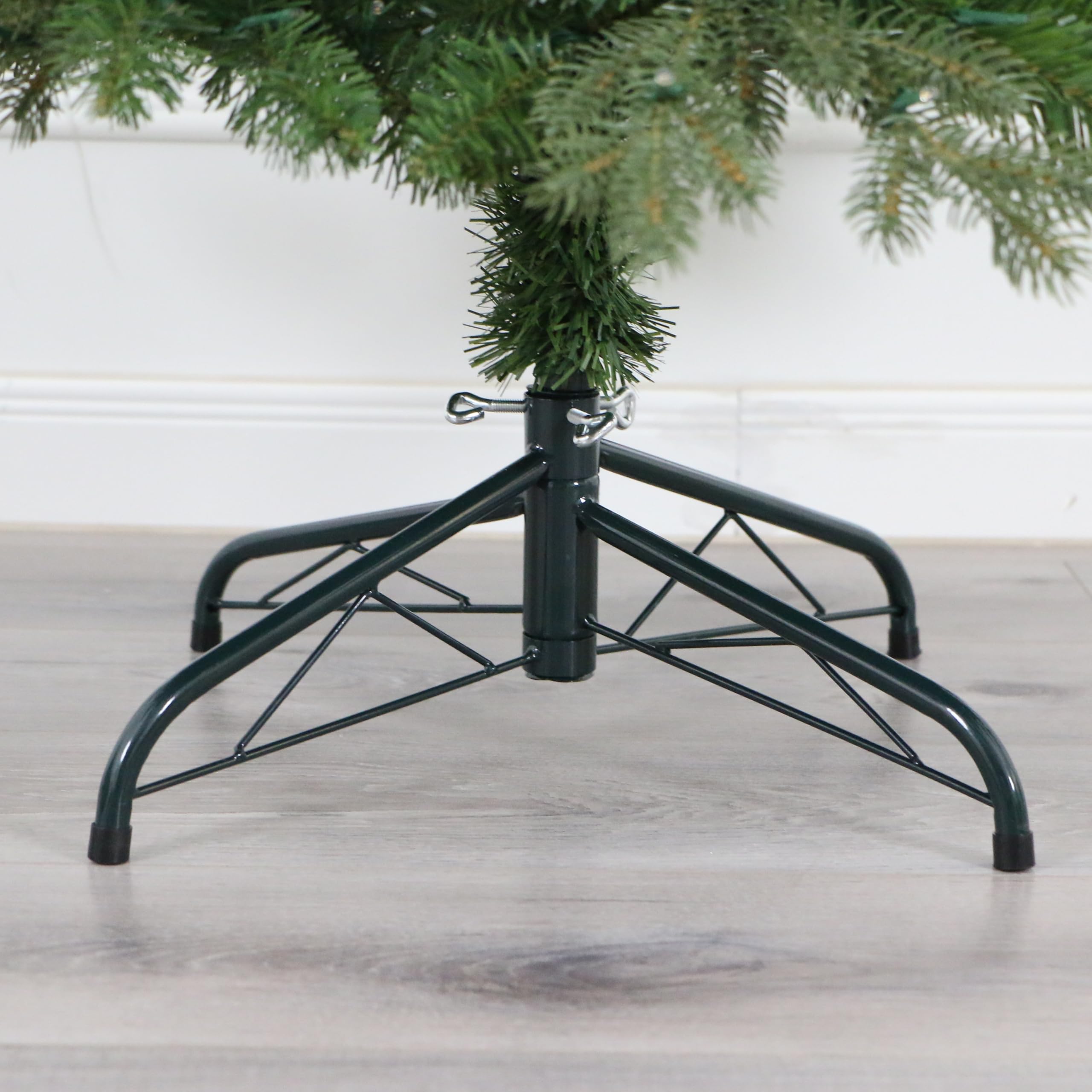 Realistic Slim Fraser Fir Pre-lit Christmas Tree, Warm White Lights