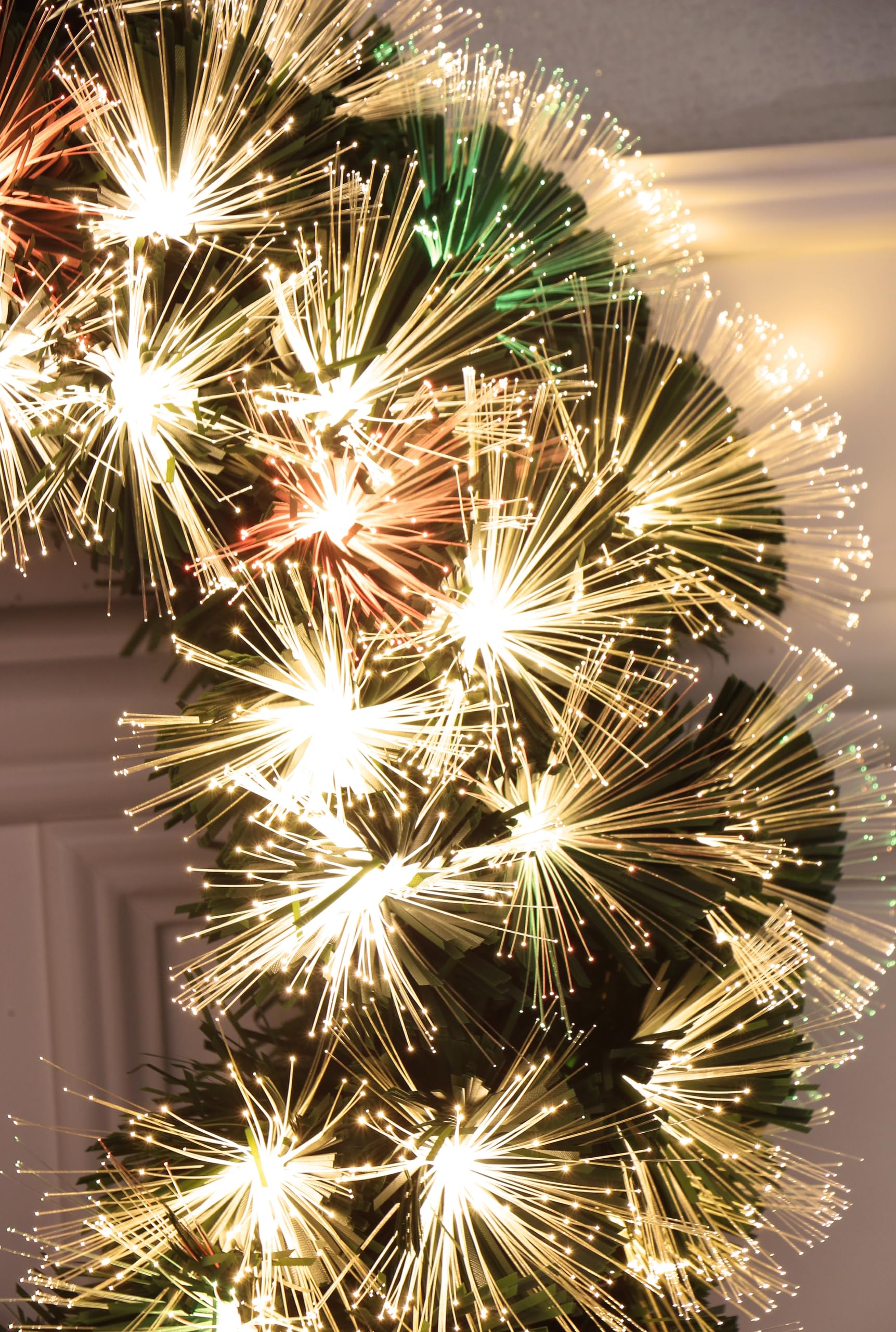 Firework Automatic Color Changing LED Fiber Optic Christmas Wreath