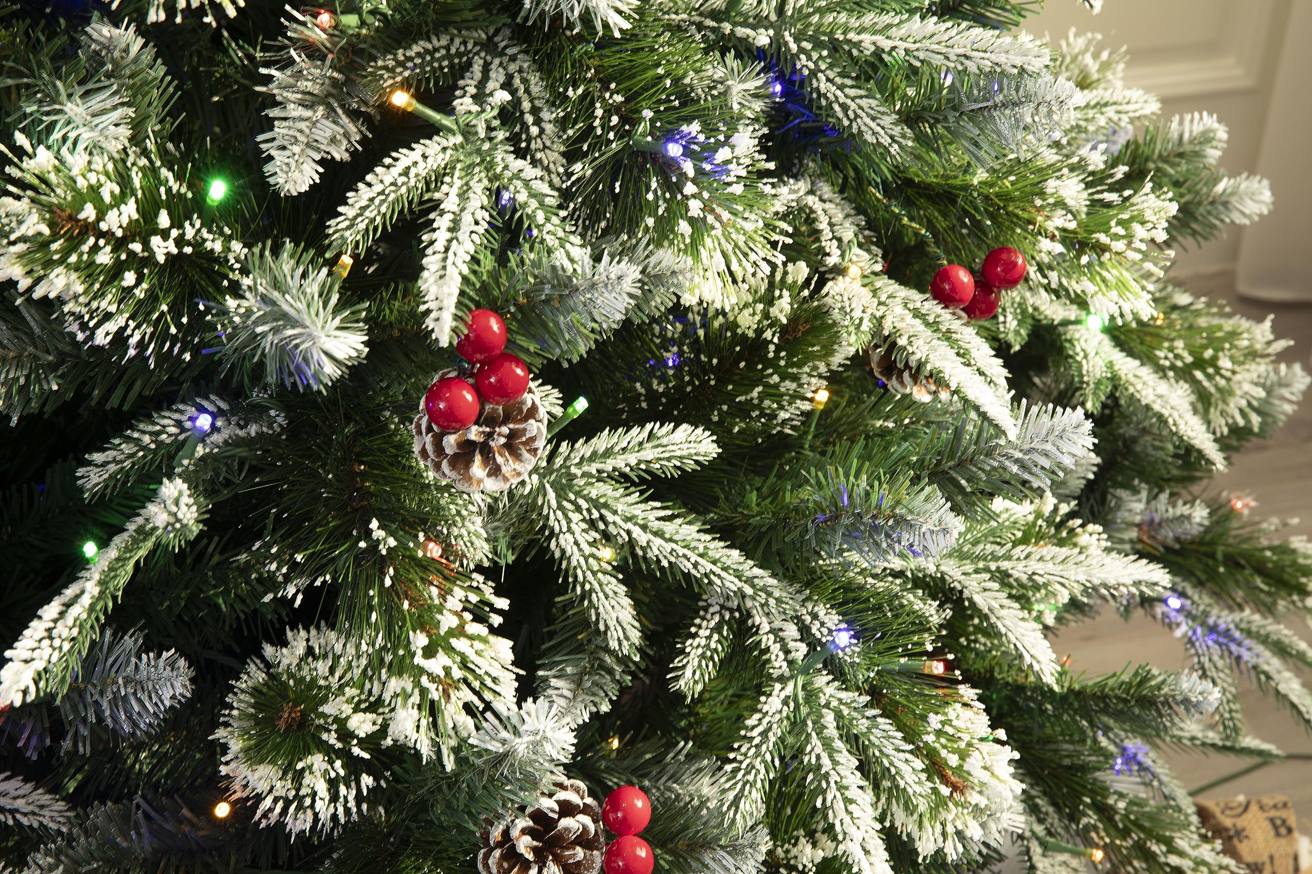 Super Full Flocked Pine Christmas Tree