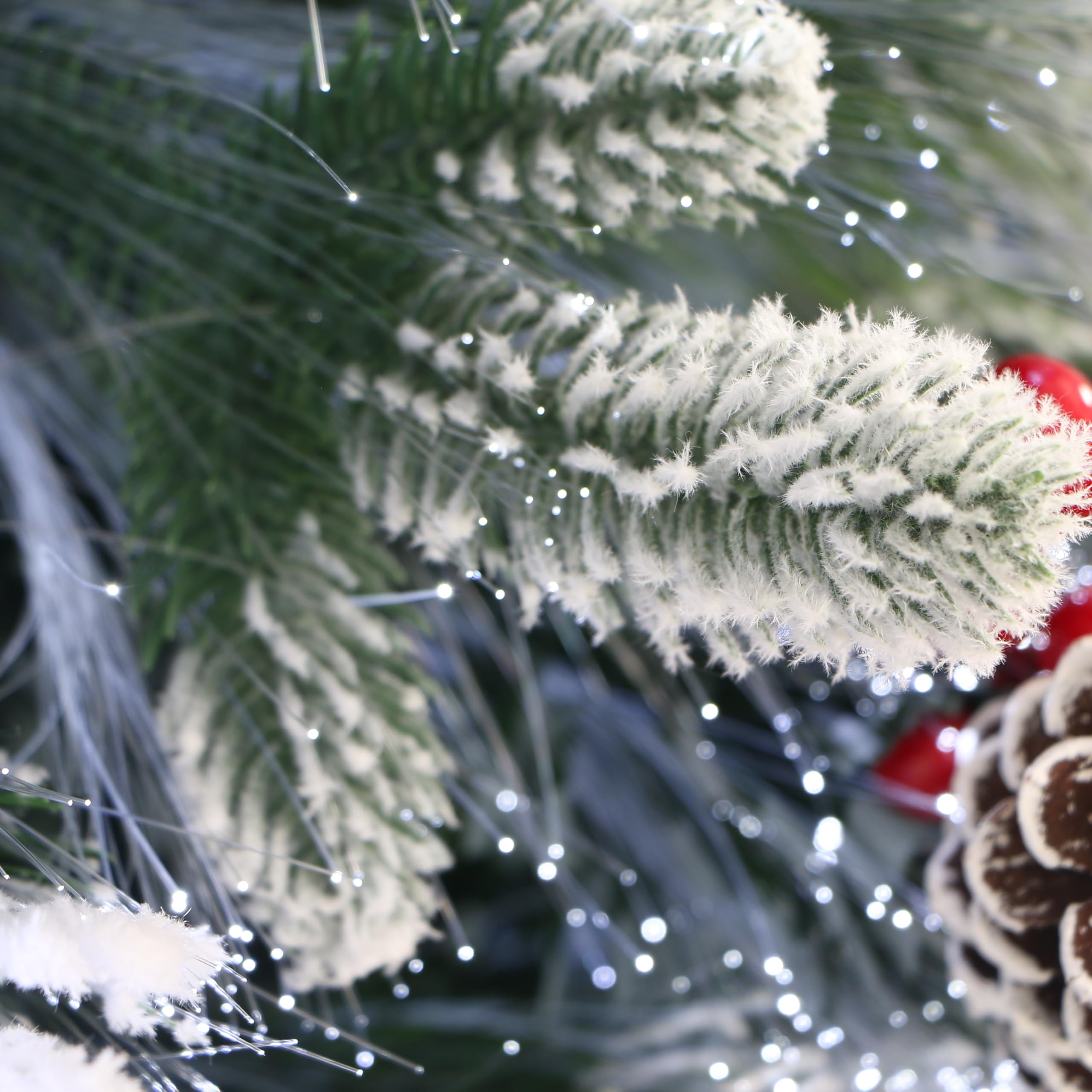 Pre-Lit Decorated Little White House Christmas Tree, Pre-lit Cool White Lights