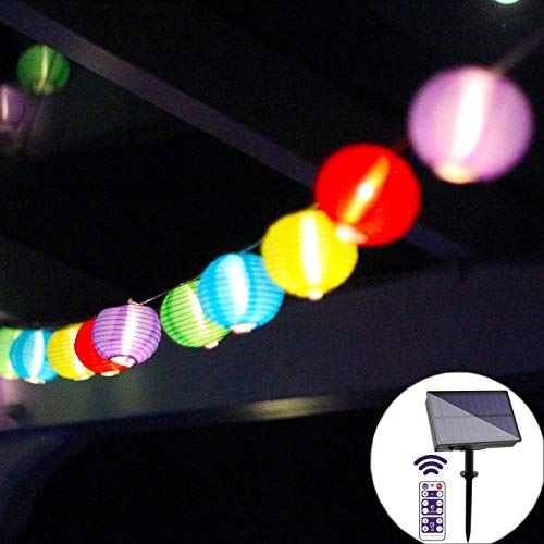 40 LED/ 35ft Remote Control Super Big Solar Power Patio Lantern String Lights (Multi-Color)