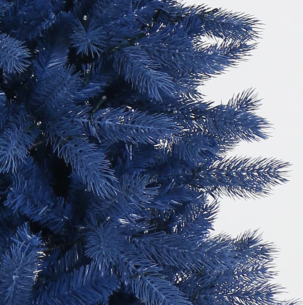 Royal Blue Slim Christmas Tree Pre-lit with White LED Lights