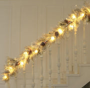 6.5ft Realistic Flocked Cedar Garlands with Fiber Optic Light.