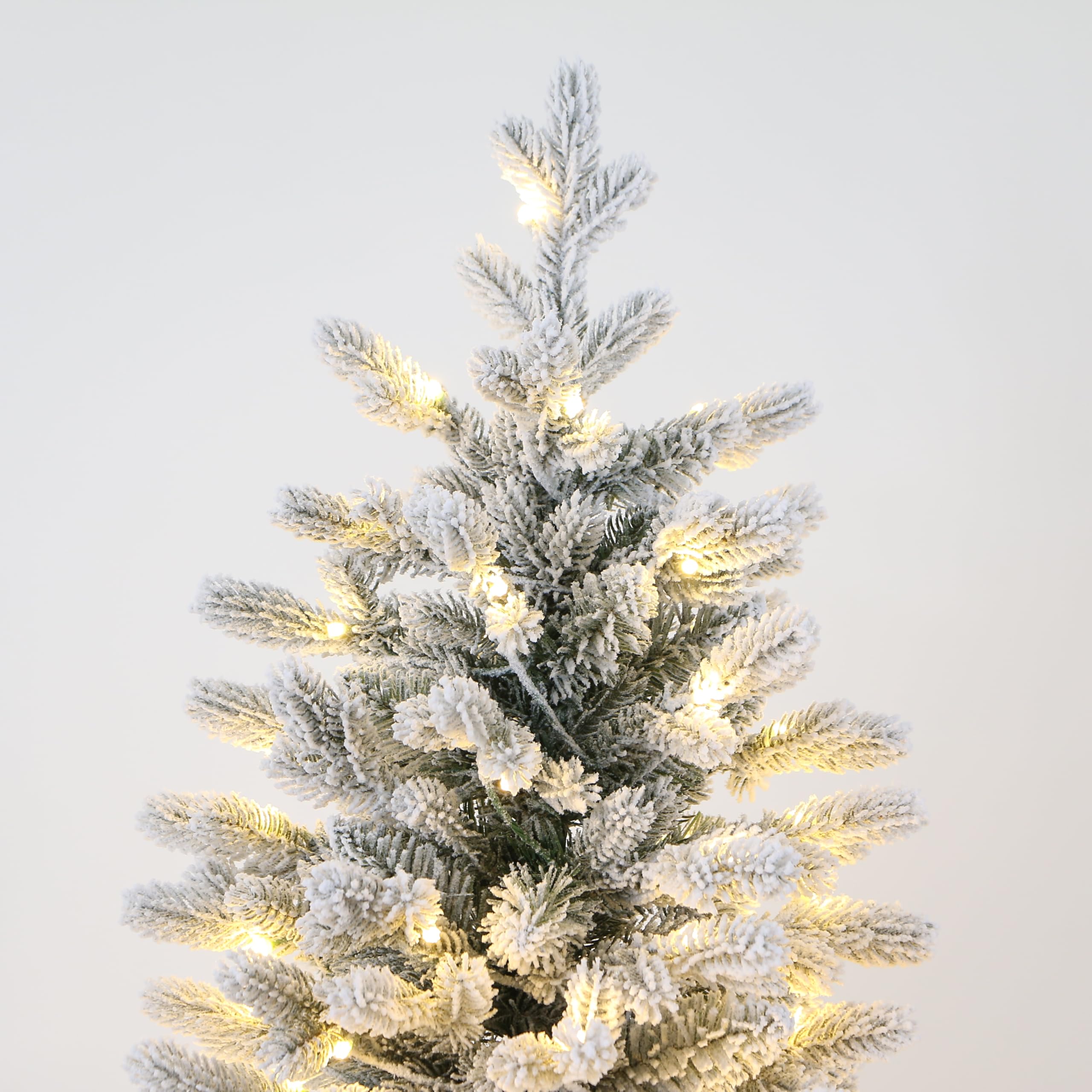 Pencil Alaska Flocked Christmas Tree, Slim Shape