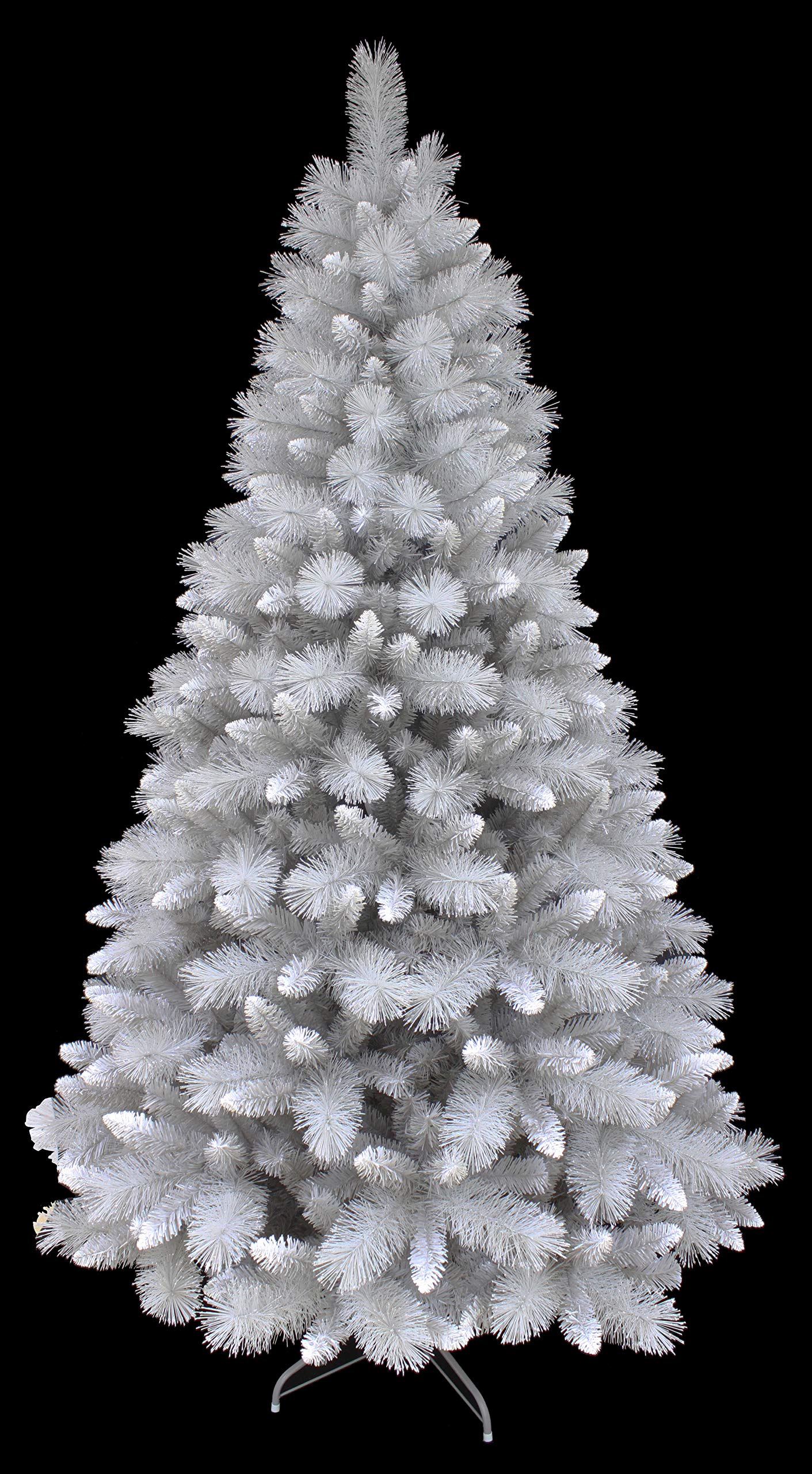 Glitter Silver Pine Christmas Tree with Frosted White Tips