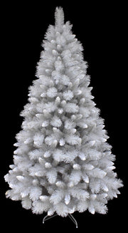 Glitter Silver Pine Christmas Tree with Frosted White Tips
