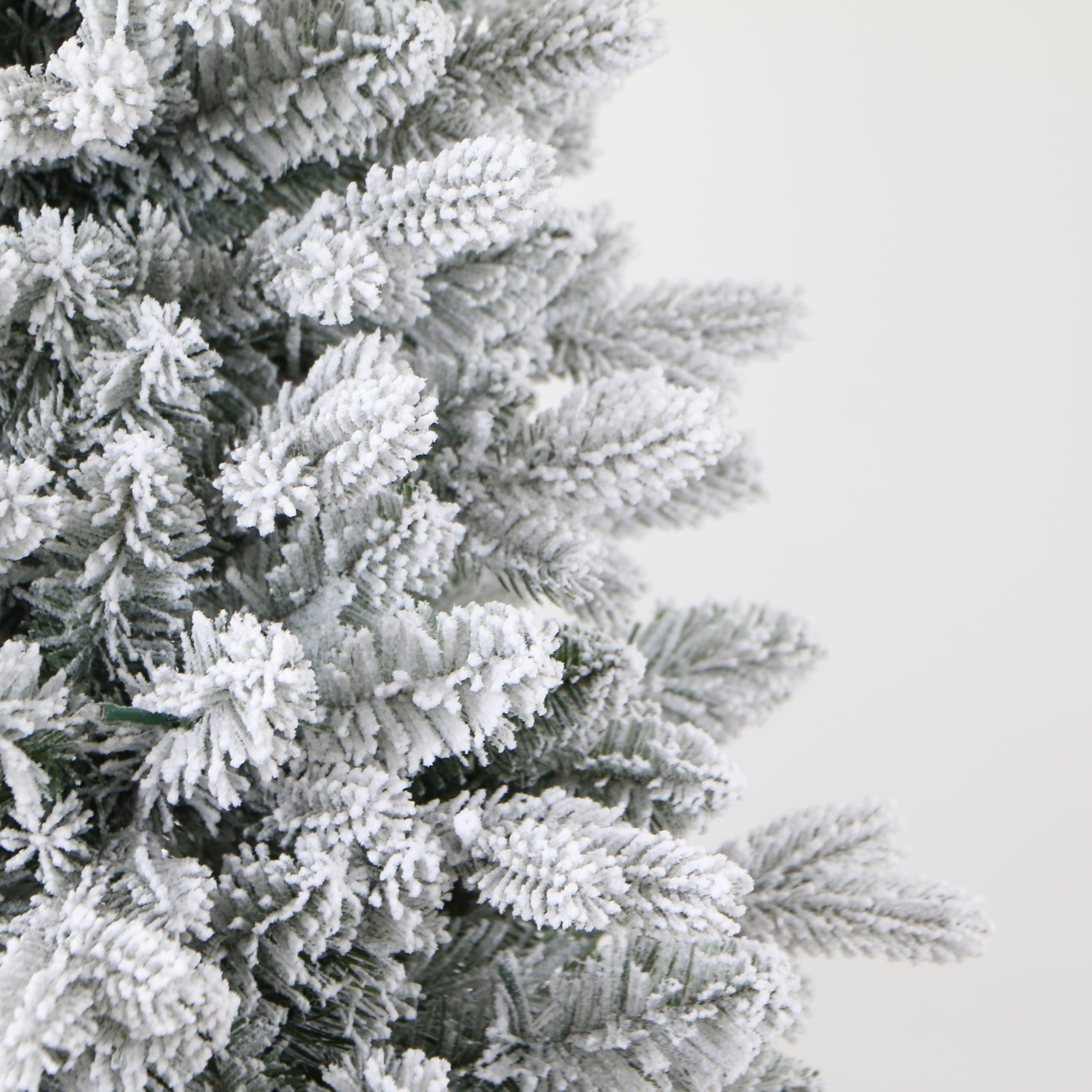 Pencil Alaska Flocked Christmas Tree, Slim Shape