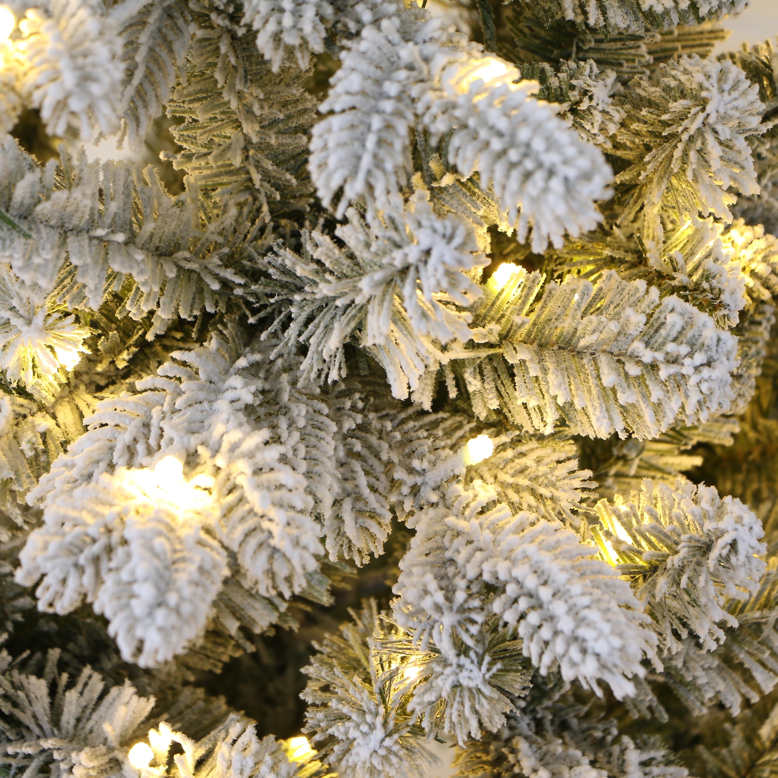 Pencil Alaska Flocked Christmas Tree, Slim Shape