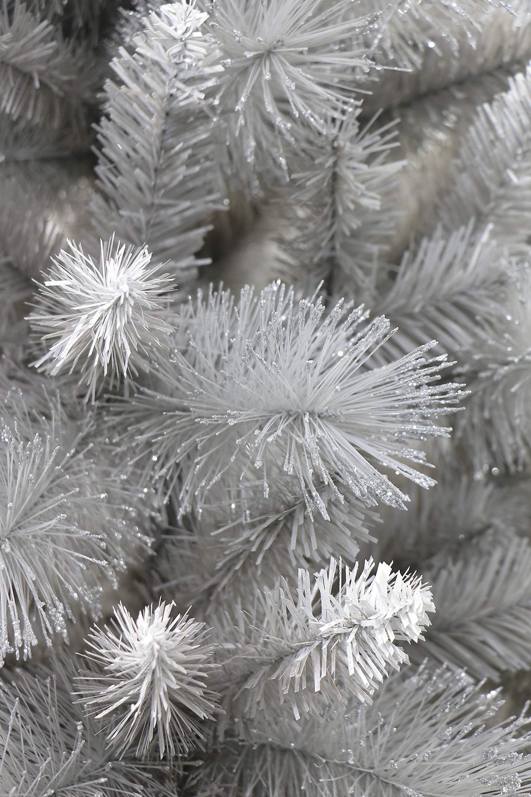 Glitter Silver Pine Christmas Tree with Frosted White Tips