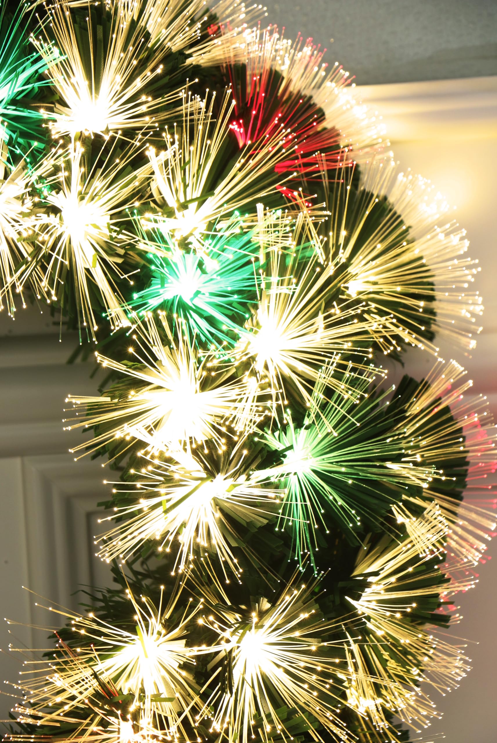 Firework Automatic Color Changing LED Fiber Optic Christmas Wreath