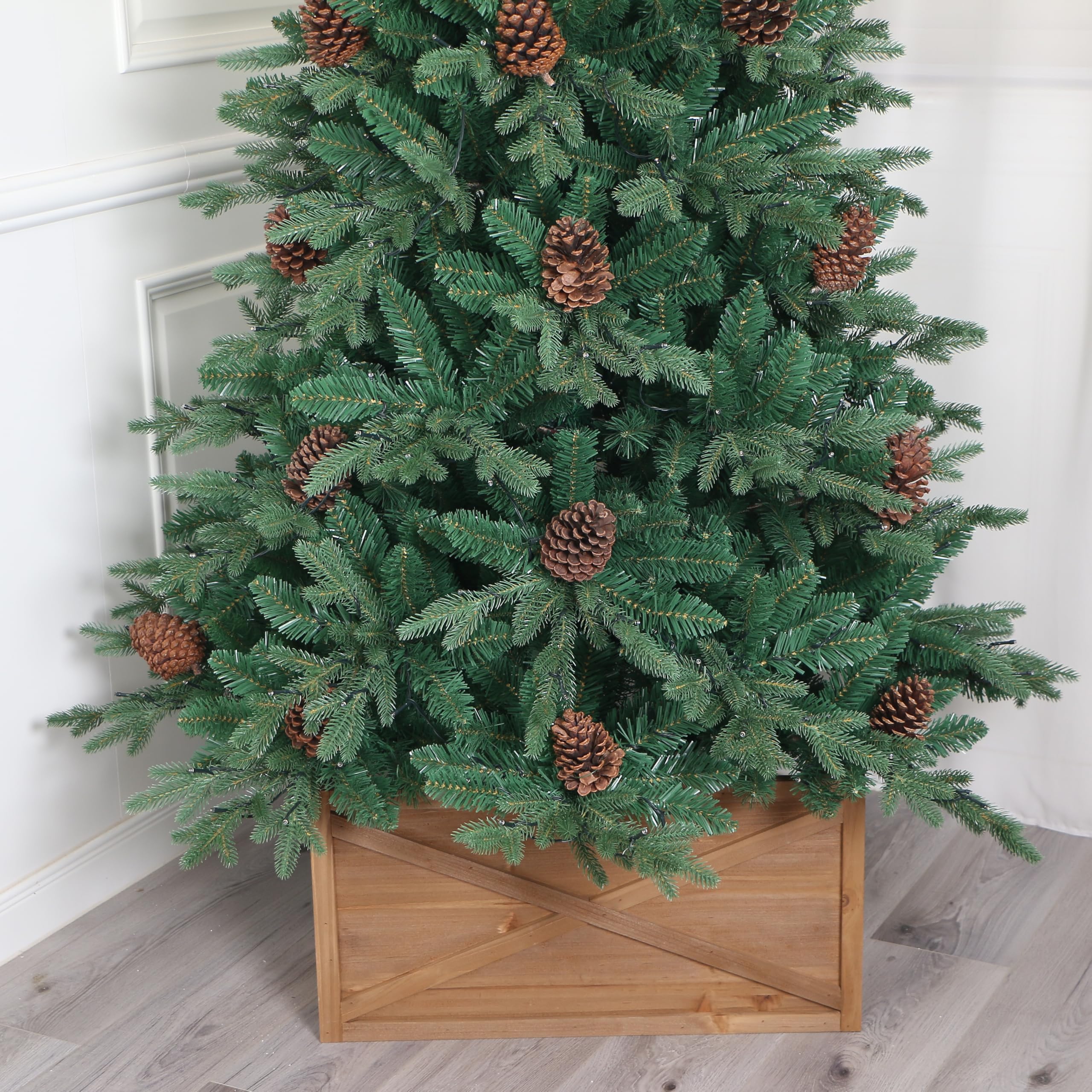 Natural Wood 3 Sided Christmas Tree Collar