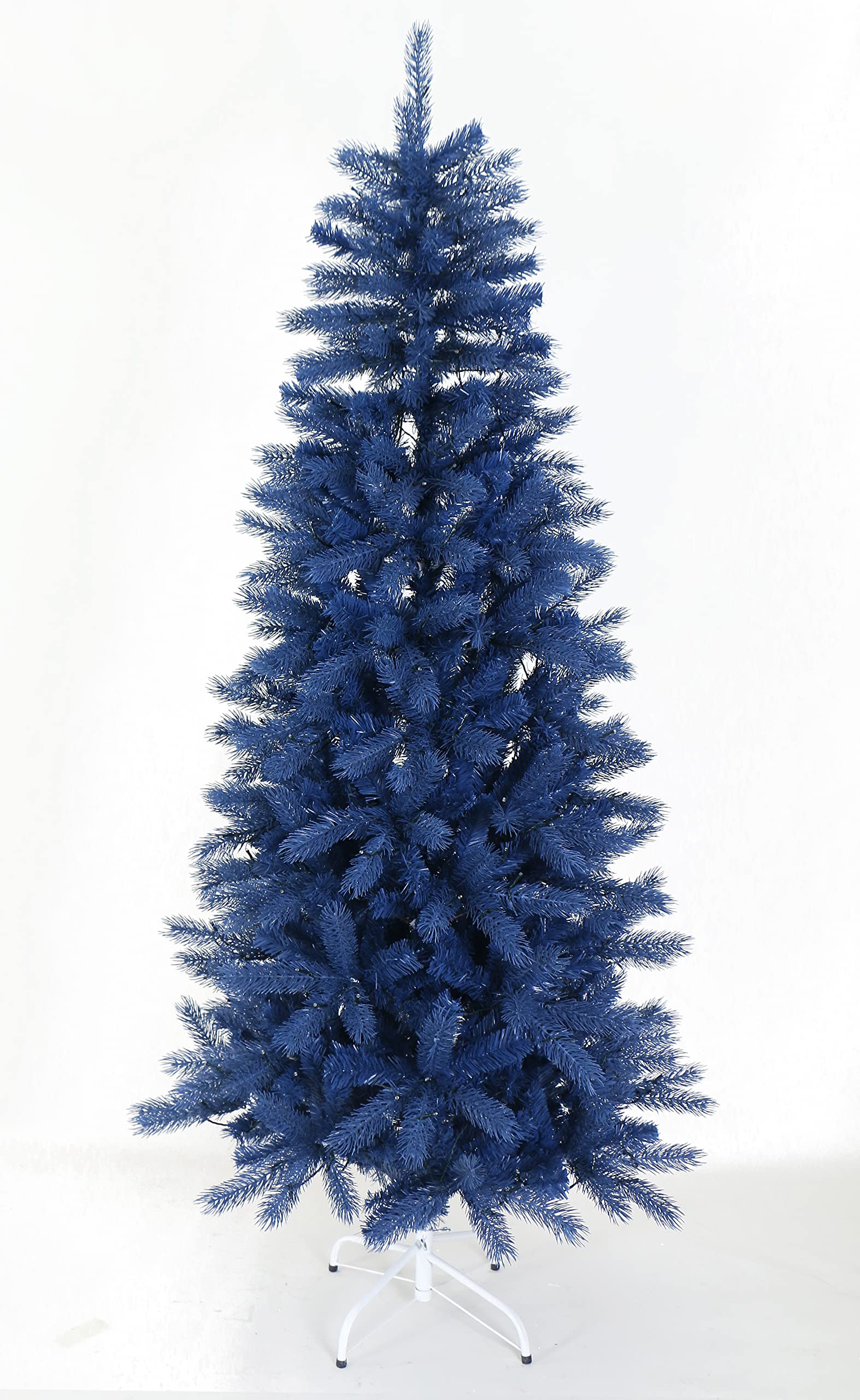 Royal Blue Slim Christmas Tree Pre-lit with White LED Lights