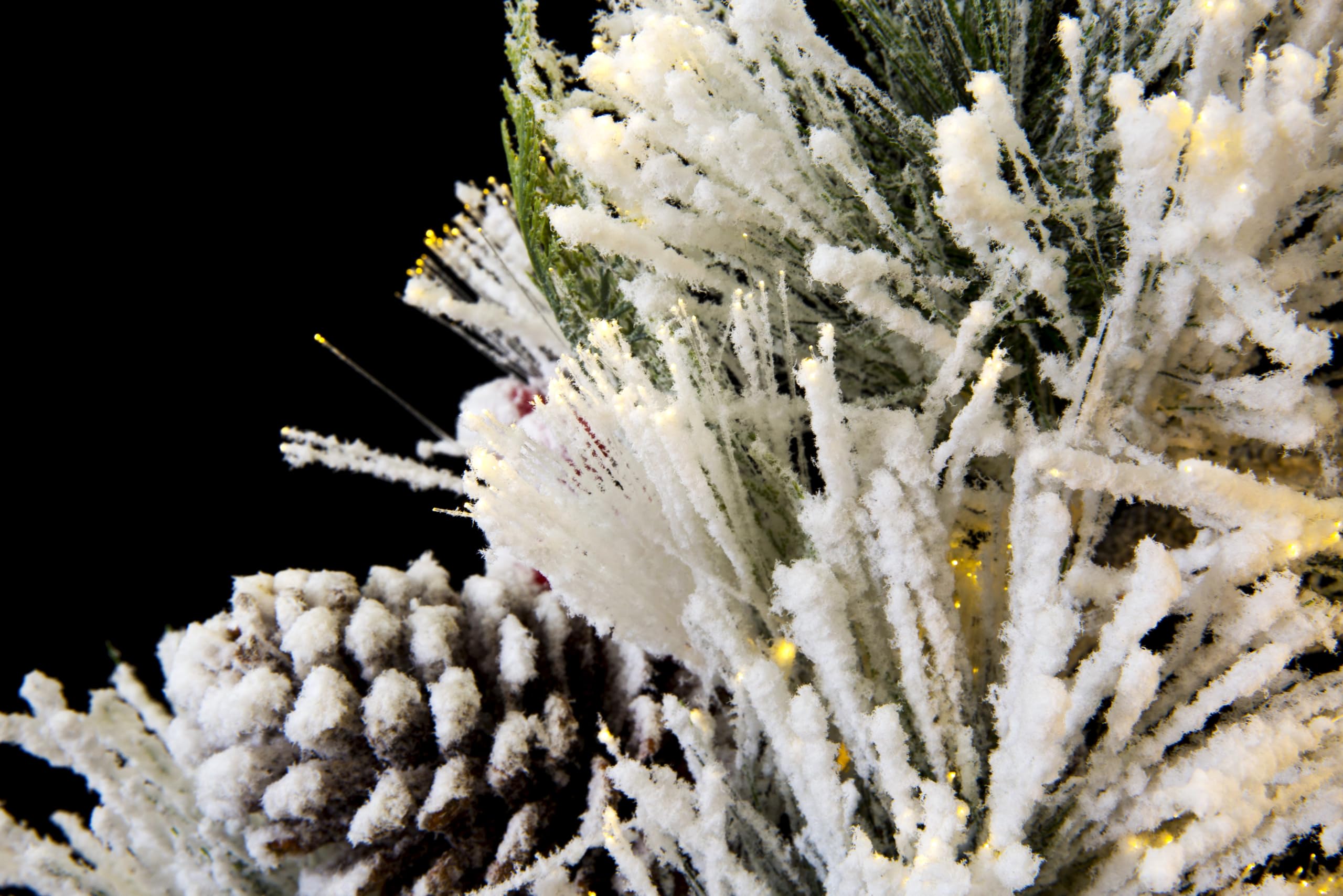 Flocked Fiber Optic Christmas Wreath