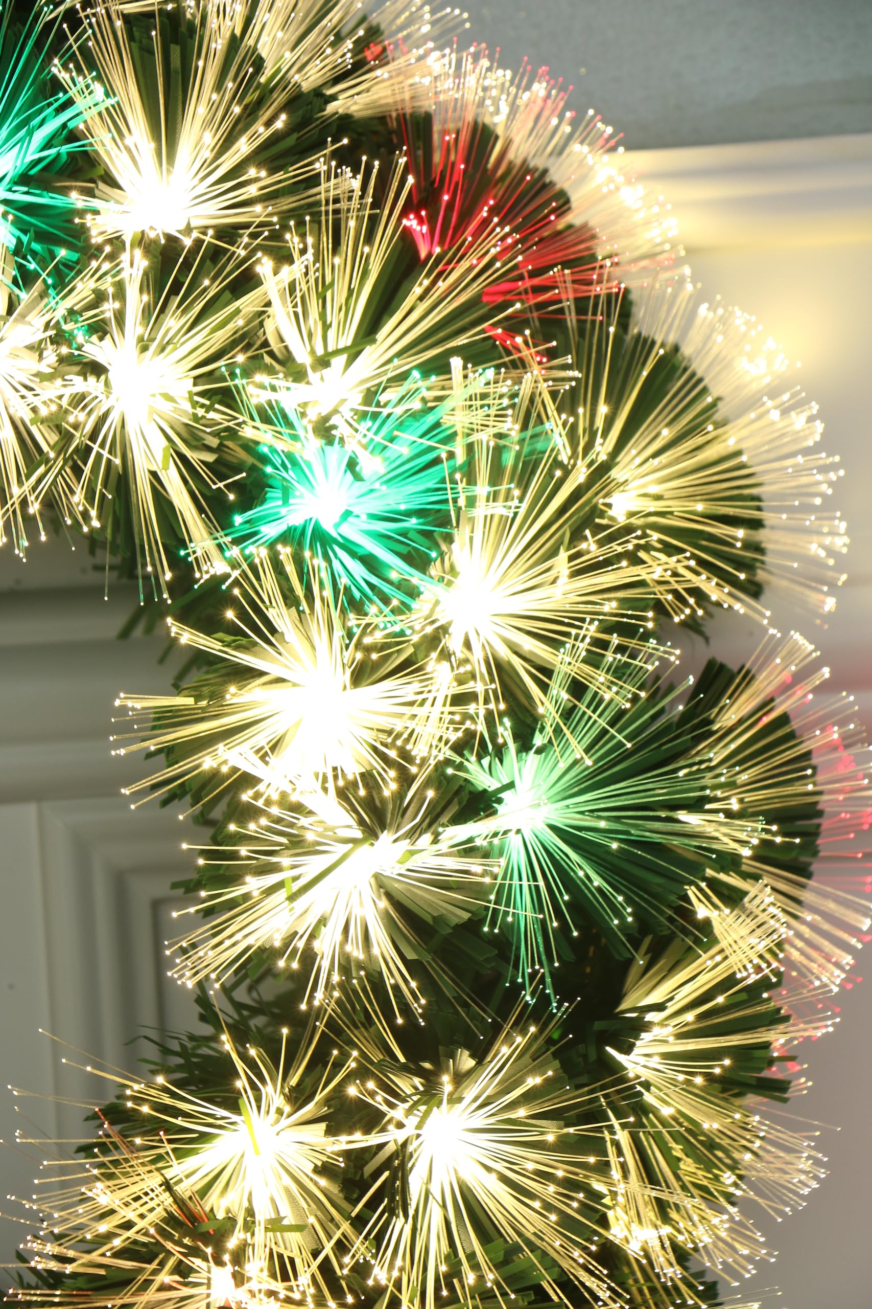 Firework Automatic Color Changing LED Fiber Optic Christmas Wreath
