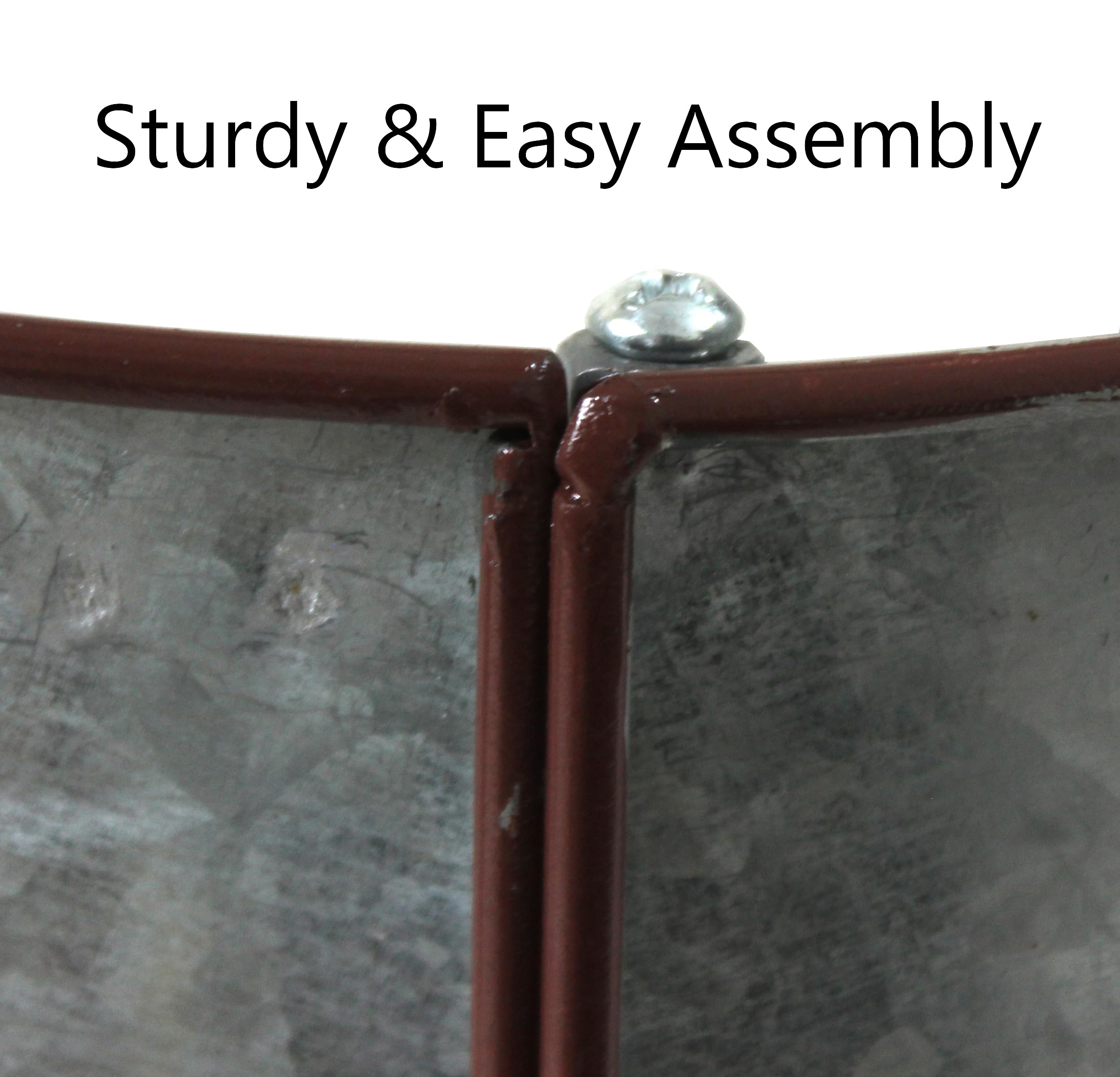 21'' Galvanized Metal Merry Christmas Tree Collar, Moden Country