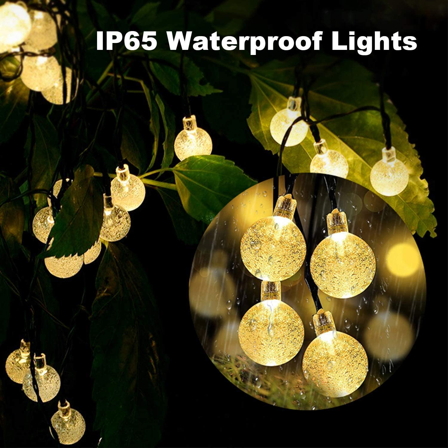 100LED/33ft Crystal Ball Energy efficient Indoor Outdoor Waterproof Globe LED String Lights Patio, Lawn & Garden String Lights, Party/Wedding Lights (Multi-Color)