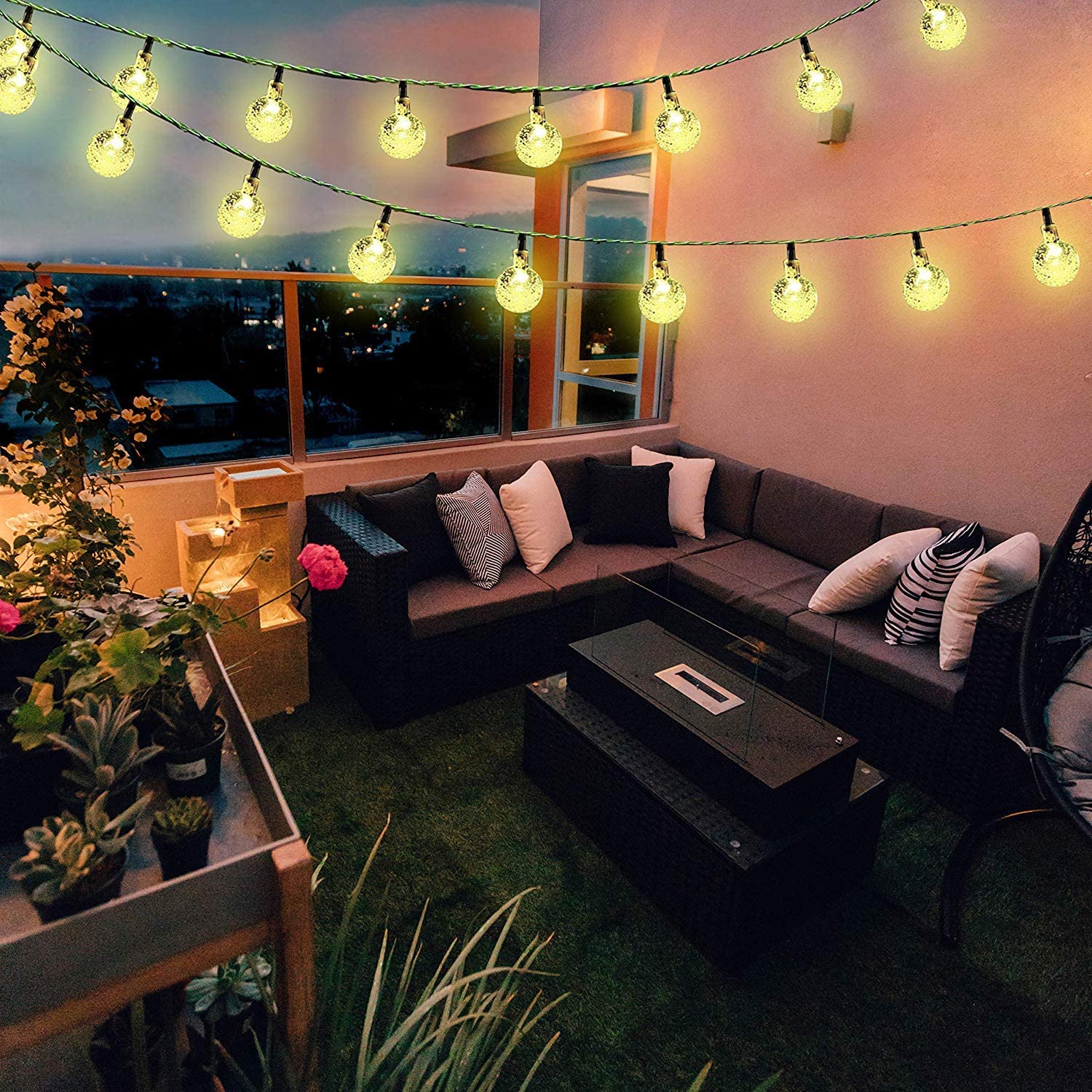 100LED/33ft Crystal Ball Energy efficient Indoor Outdoor Waterproof Globe LED String Lights Patio, Lawn & Garden String Lights, Party/Wedding Lights (Multi-Color)