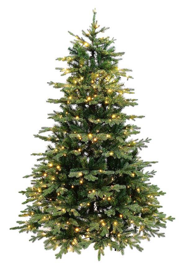 European Balsam Fir Artificial Christmas Tree Pre-lit with Dual Color LED Lights