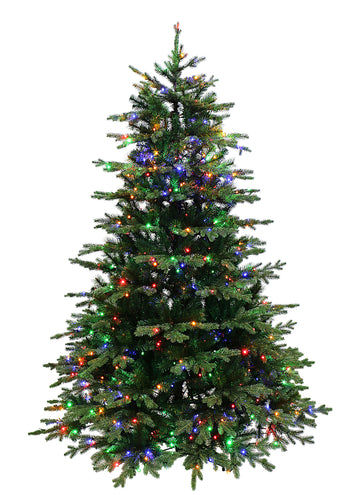 European Balsam Fir Artificial Christmas Tree Pre-lit with Dual Color LED Lights