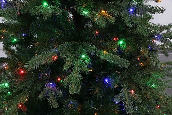 European Balsam Fir Artificial Christmas Tree Pre-lit with Dual Color LED Lights