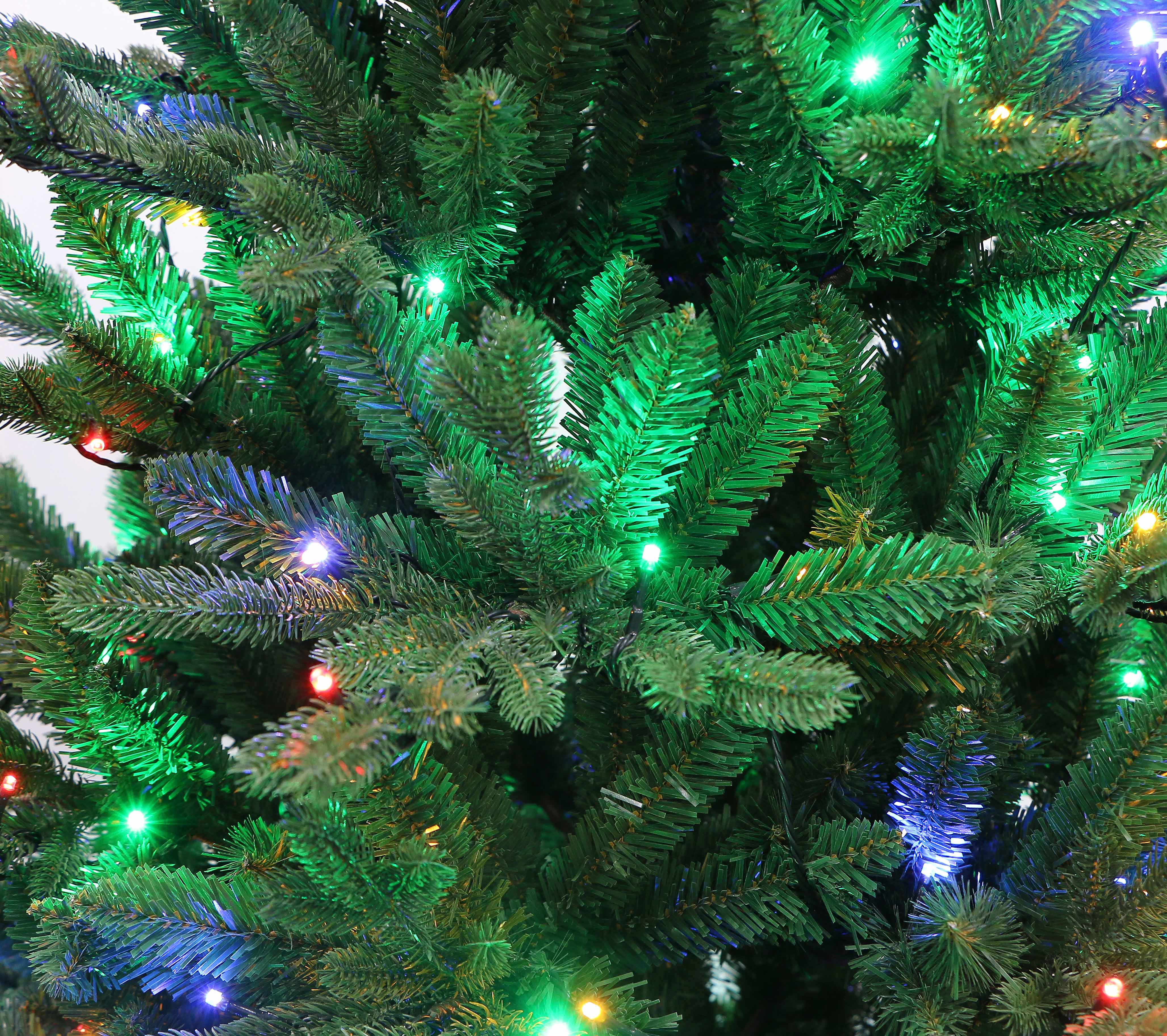 Forest Green Pine Christmas tree Pre-lit with Dual-color LED lights