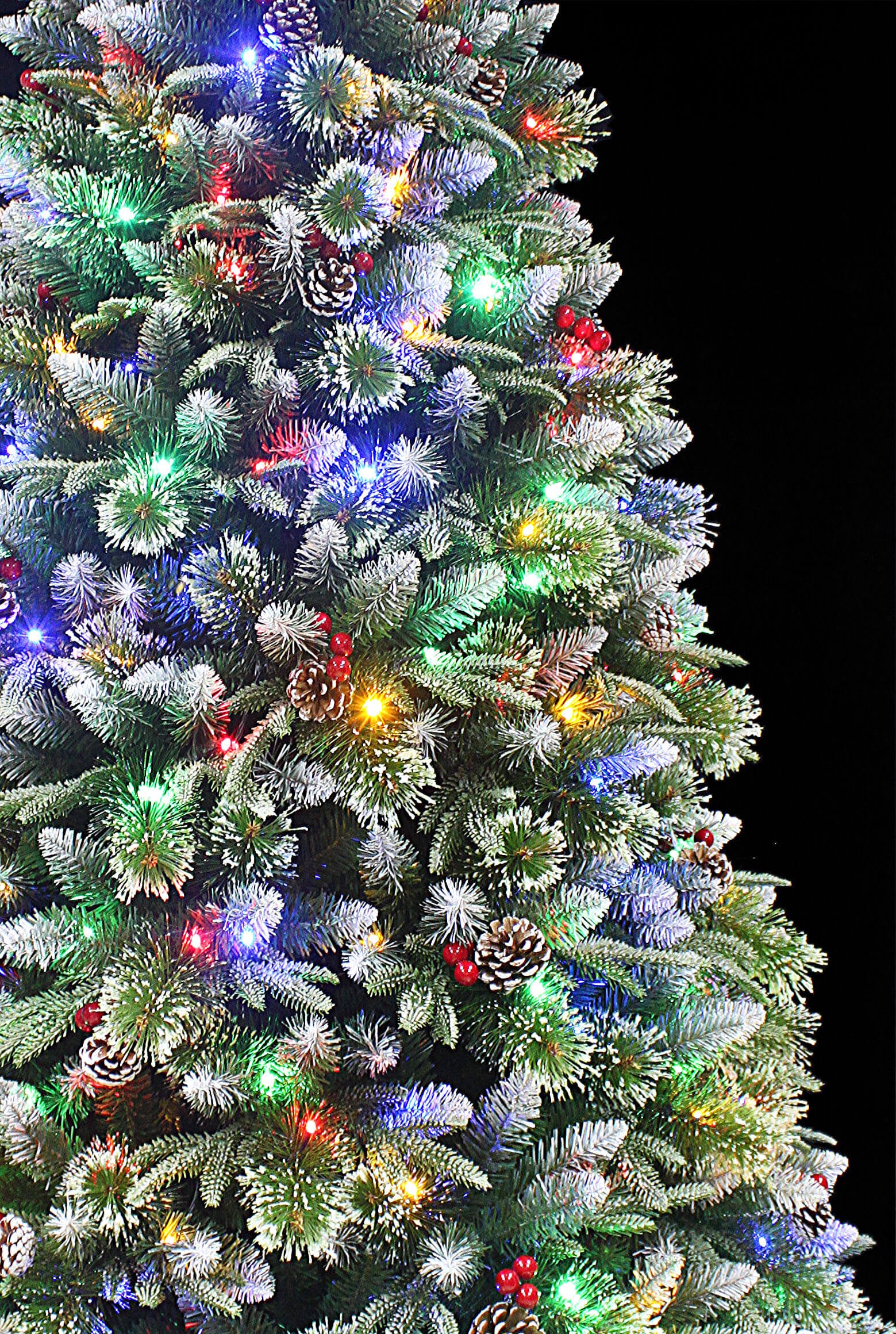 Super Dual Frosted Pine Christmas Tree Pre-lit with Dual color Lights