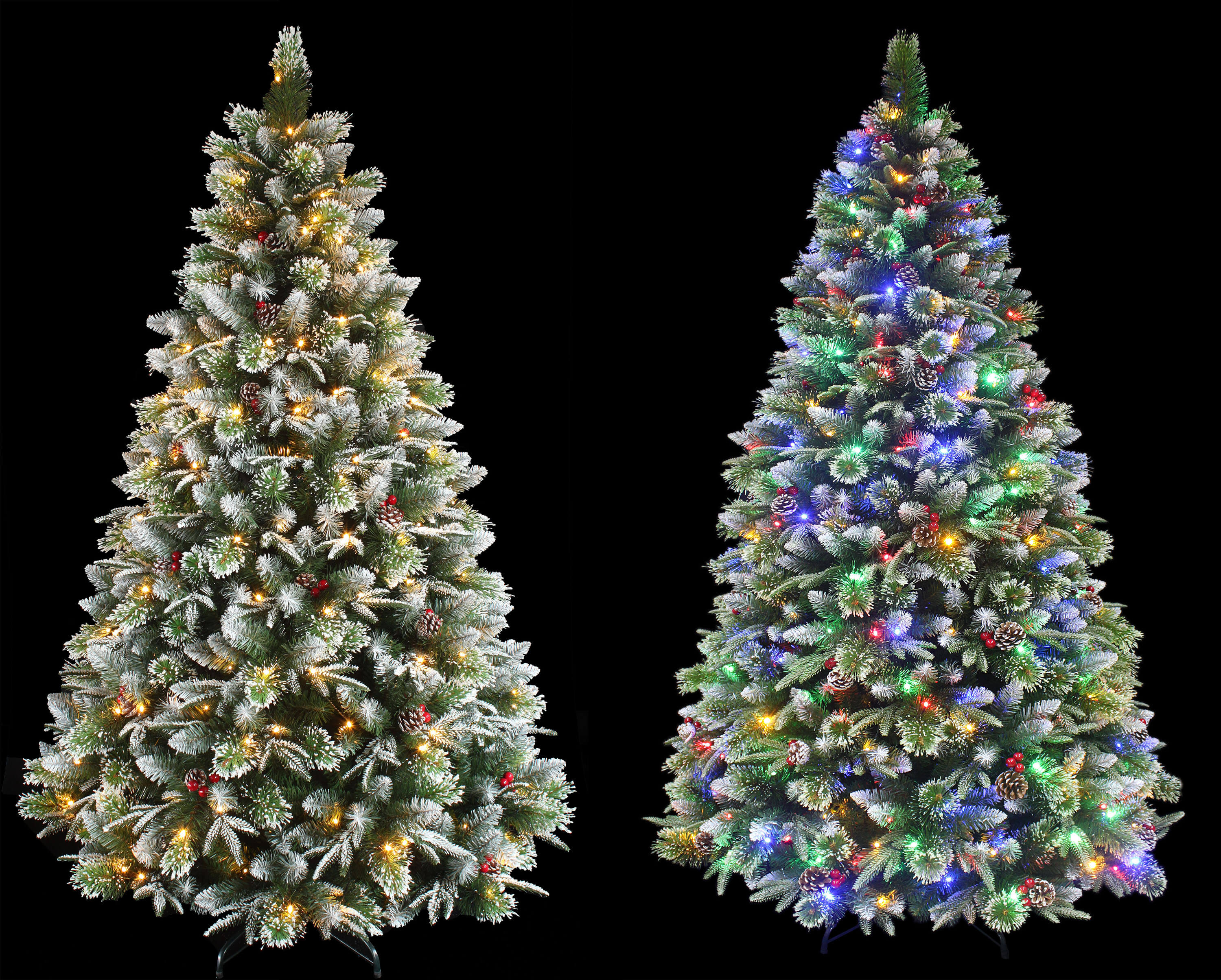 Super Dual Frosted Pine Christmas Tree Pre-lit with Dual color Lights